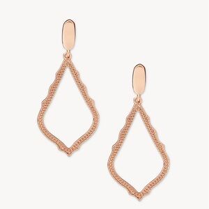 18k rose gold plated drop earrings Kendra Scott clip on earrings almost new.